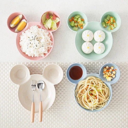 (Sale) Bát Ăn Dặm Lúa Mạch Hình Chuột Mickey Cho Bé