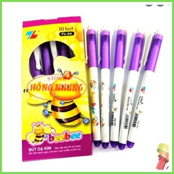 Hộp 10 Cây Bút Lông Kim Beebee FL-04 Màu Tím