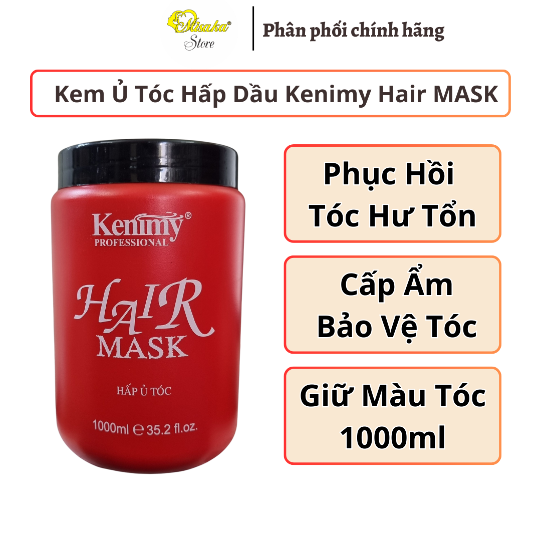 Kem ủ tóc ( Hấp dầu ) Kenimy Hair MASK đỏ - 1000ml
