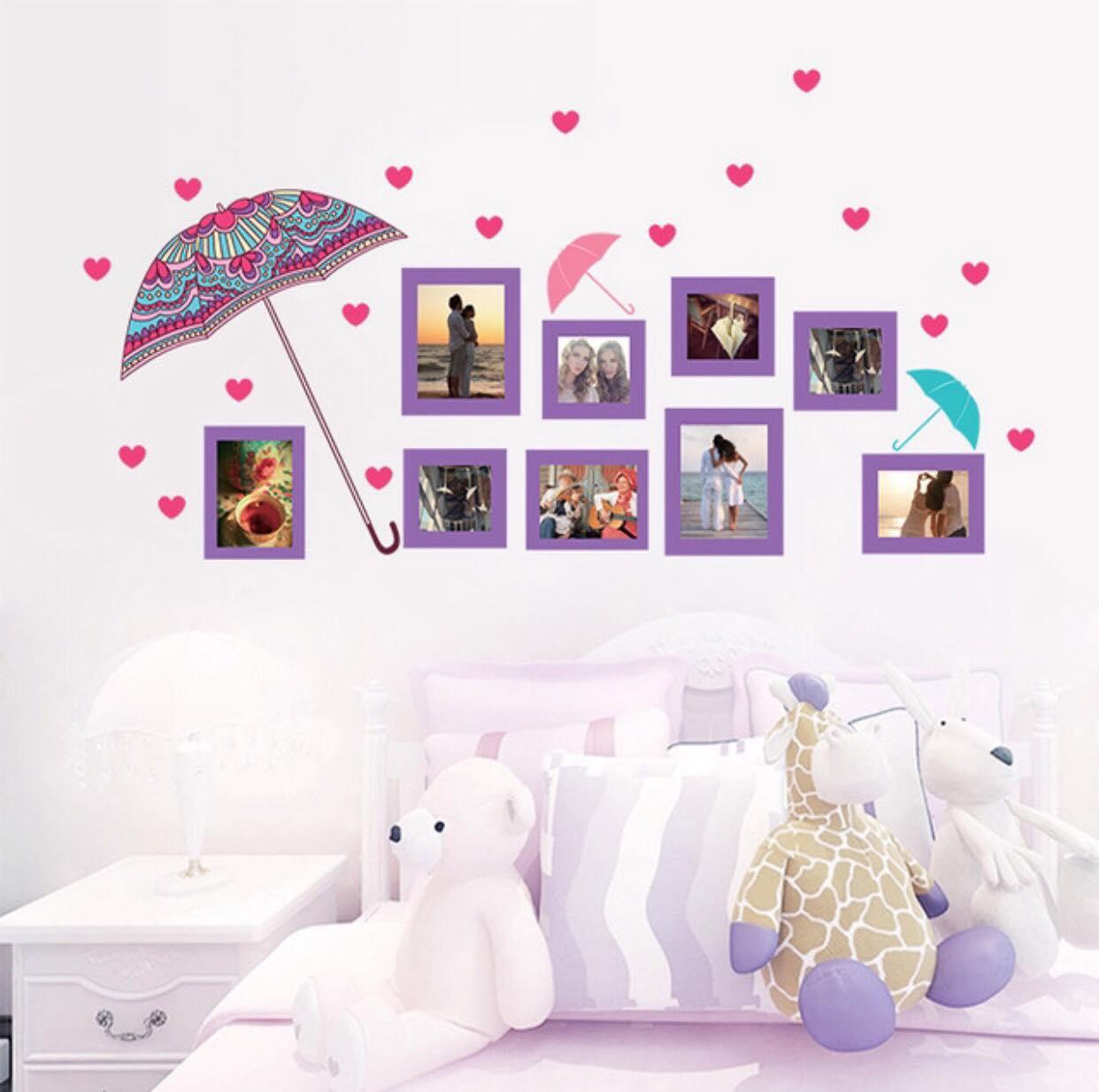 decal dán tường khung ảnh ô lãng mạn