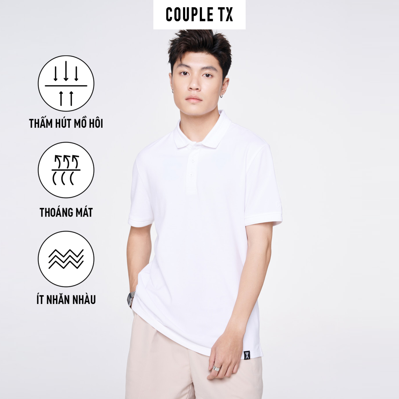 Men's Basic Polo Shirt Couple Tx - Cotton Turn-Down Collar T-Shirt, High Quality, Elegant, Luxurious Regular Form Mpo 1351