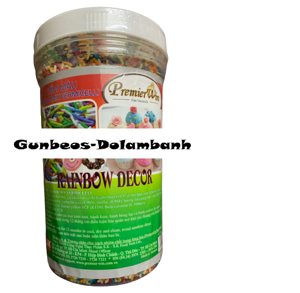 Cốm màu trang trí Premierwin (500g)/ Rainbow decor 500gr