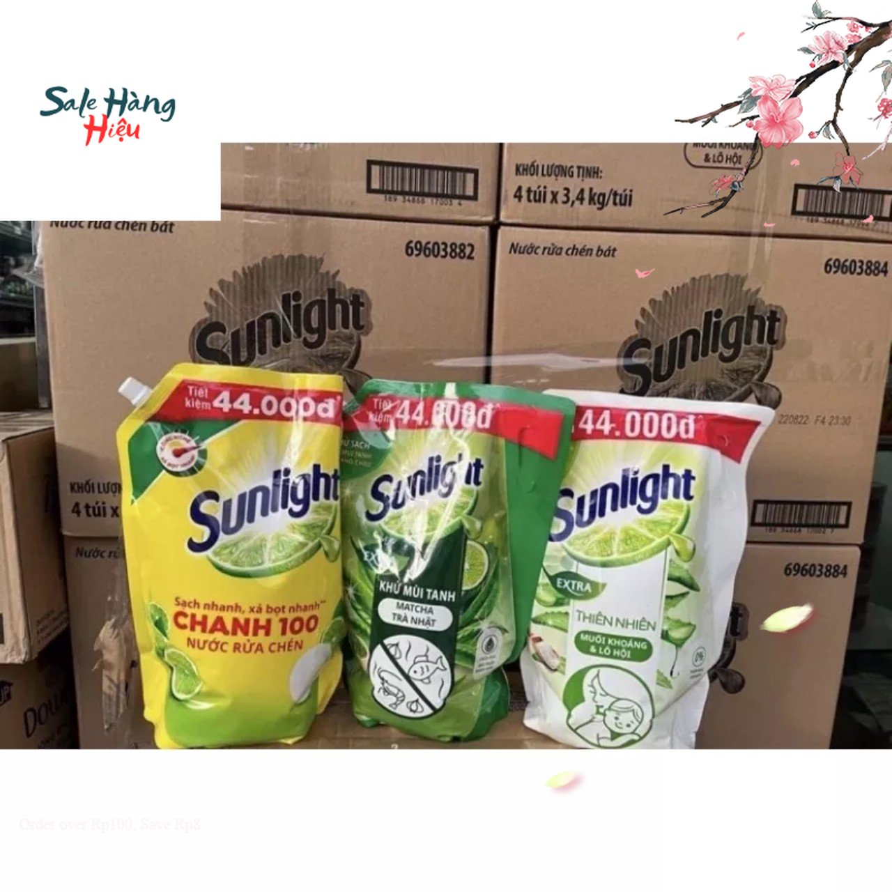 Can Nước rửa chén Sunlight 3.6kg Matcha Trà Nhật Bản