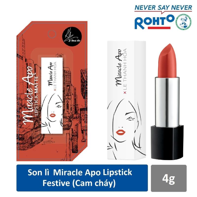 Son lì Miracle Apo Lipstick Matte x Lê Thanh Hòa Festive 4g (Cam cháy)