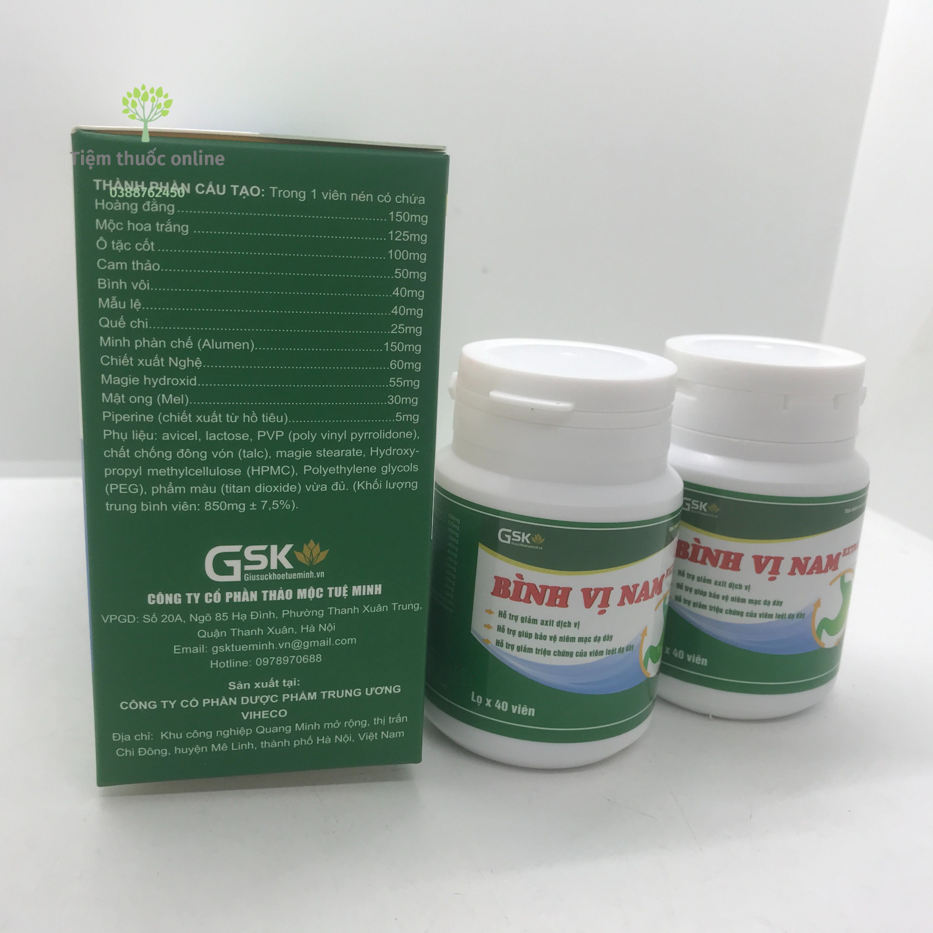 BÌNH VỊ NAM extra hộp 80 viên (2 lọ x 40 viên)