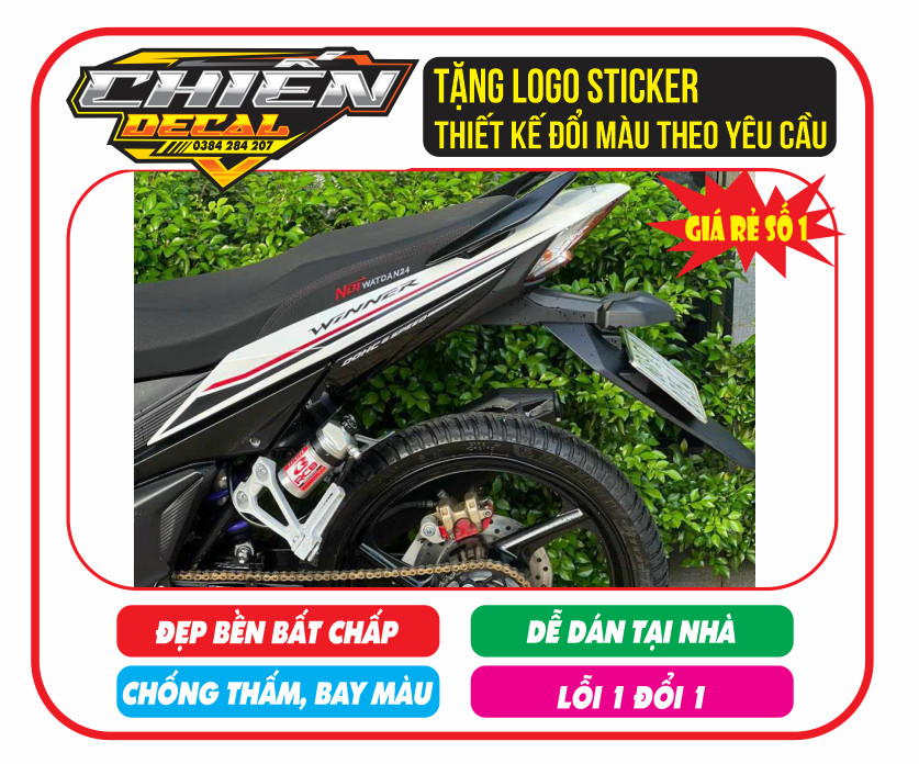 Tem rời winner V1 mẫu zin trắng đen (tem 3 lớp)