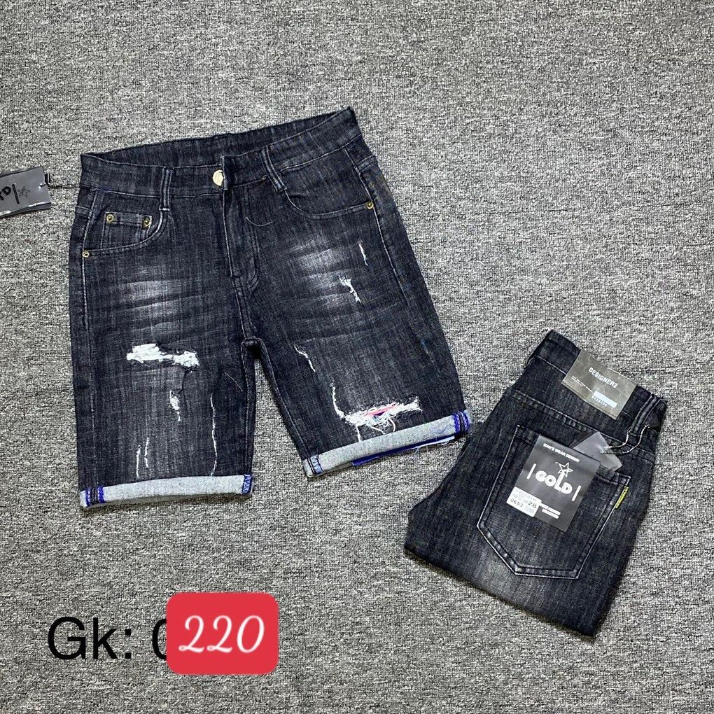 Quần short jean nam đen rách cao cấp ,full team mác, chất liệu jean , co giãn tốt ,hàng chuẩn shop DIỄM NHI SHOP BMY001