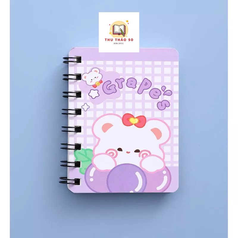Sổ lò xo A7 cute dễ thương ( ngẫu nhiên): 1 cuốn.