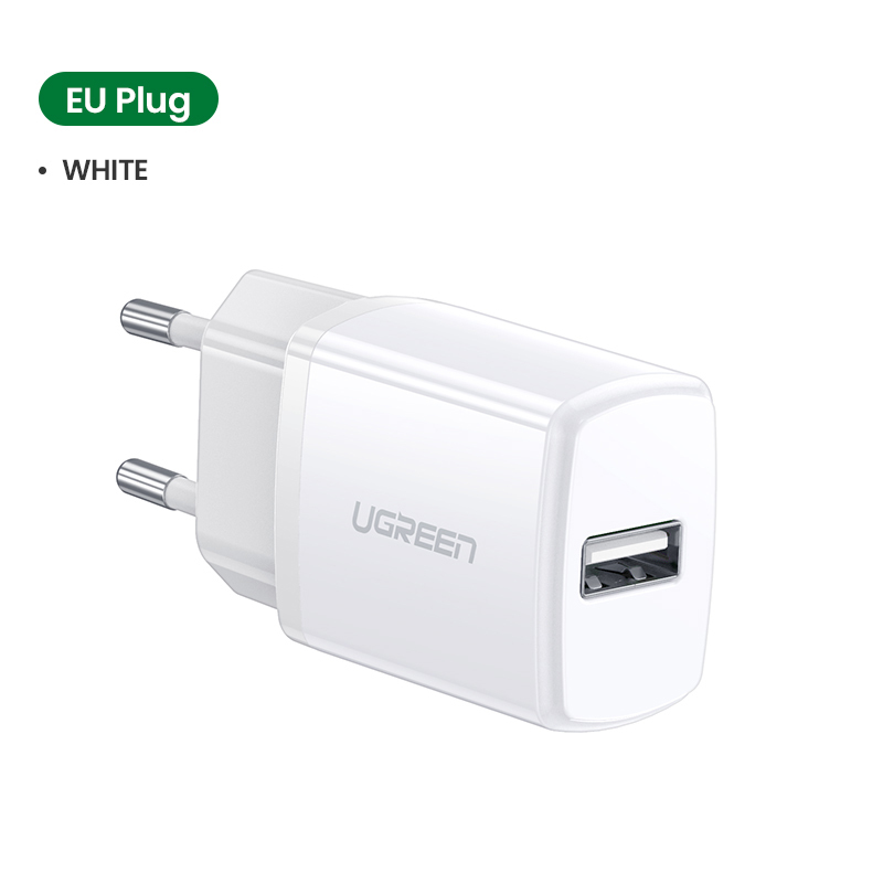 UGREEN 10.5W Universal USB Charger White Travel Wall Charger Adapter Smart Mobile Phone Charger for iPhone Samsung Xiaomi iPad Tablets