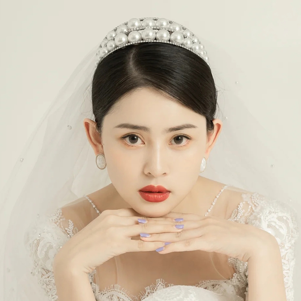 Bờm Cài Tóc Hạt Chai 2 Lớp Đính Đá