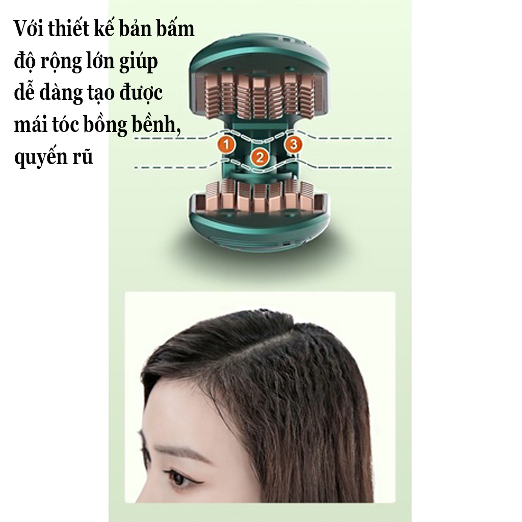 Máy Bấm Tóc Dập Xù Bấm Phồng Chân Tóc,Máy Bấm Tóc Chuyên Nghiệp KM- 1228 Bản Hot 2023 Không Lộ Mối Dập ,Tự Tạo Kiểu Tóc Ở Nhà Dễ Dàng
