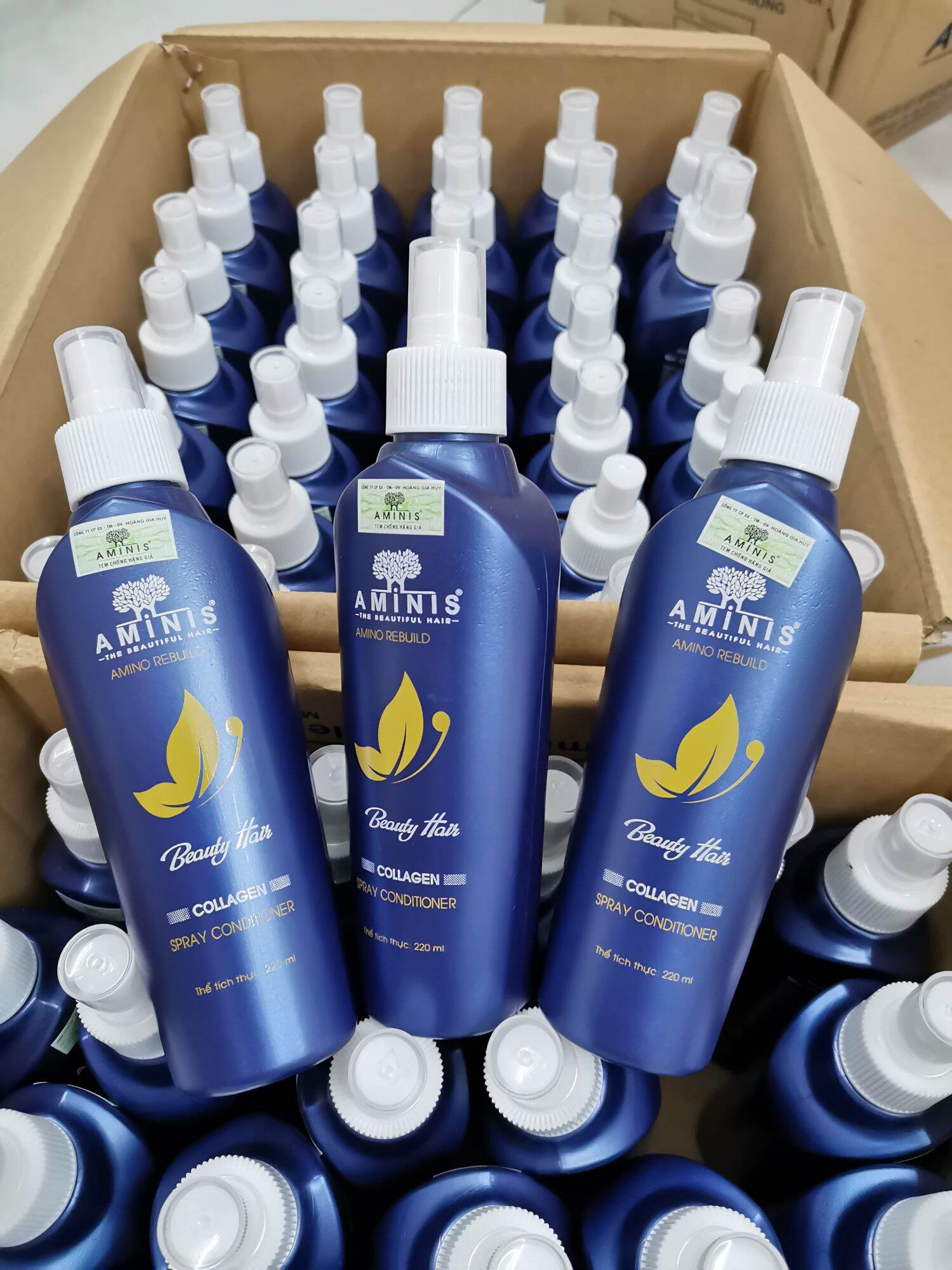 [CHÍNH HÃNG] Xịt dưỡng phục hồi tóc aminis collagen 220ml