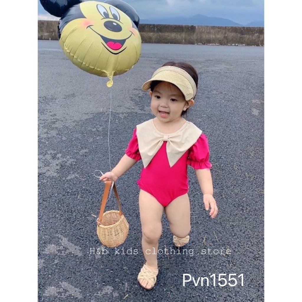 Đồ bơi bikini cho bé gái lưng đan dây