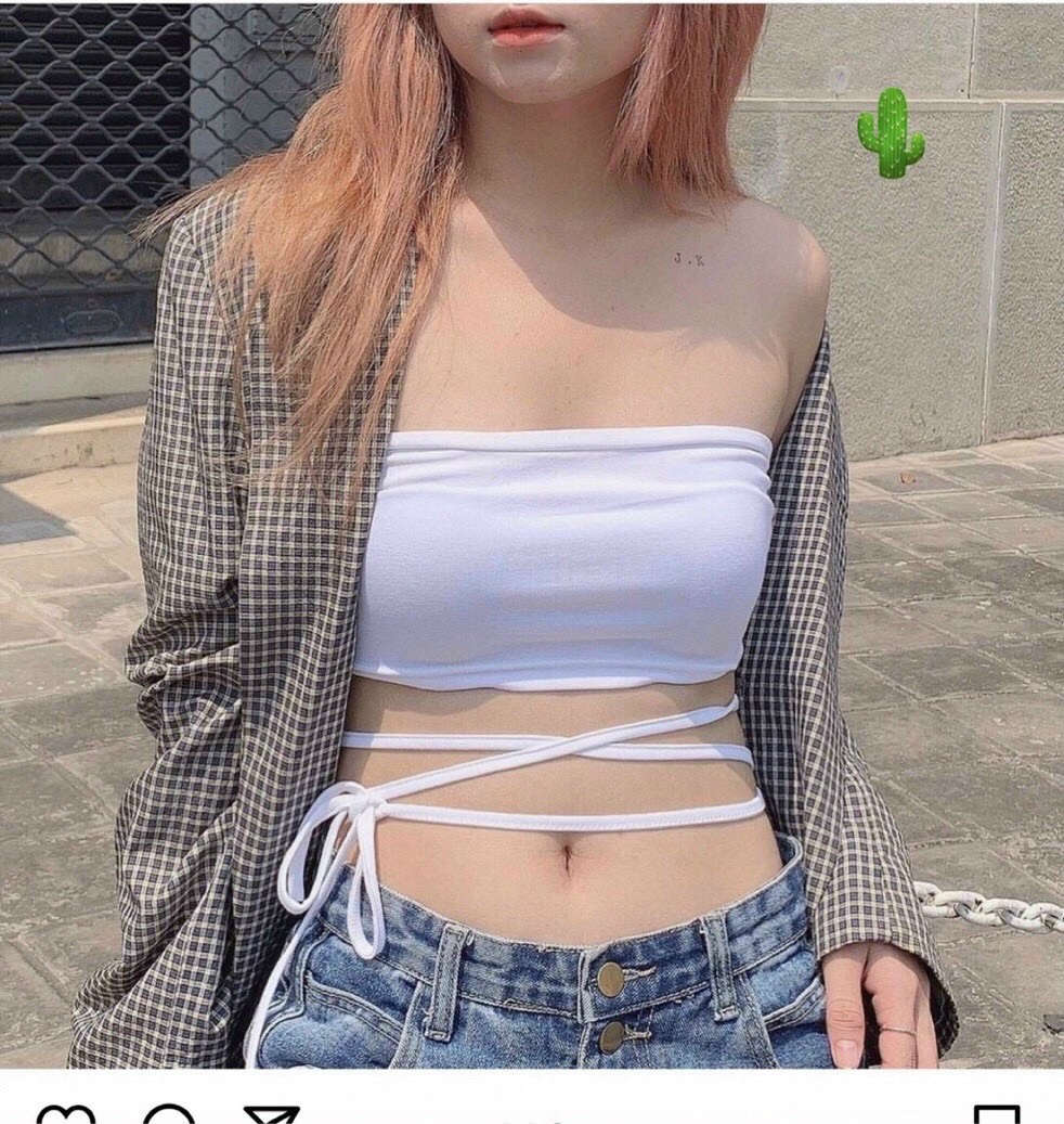 Áo Ống dây buộc chéo eo sexy