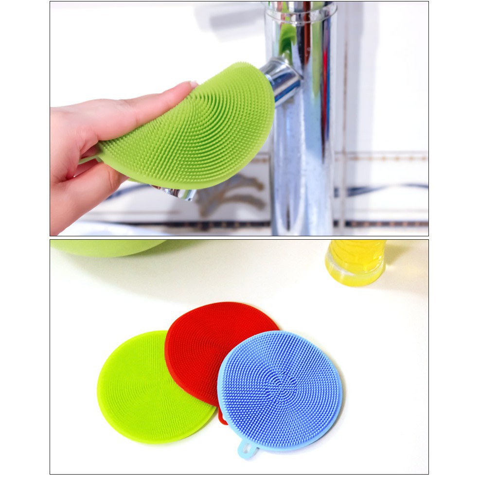 MIẾNG RỬA CHÉN SILICON CÓ MÓC TREO (11 CM)