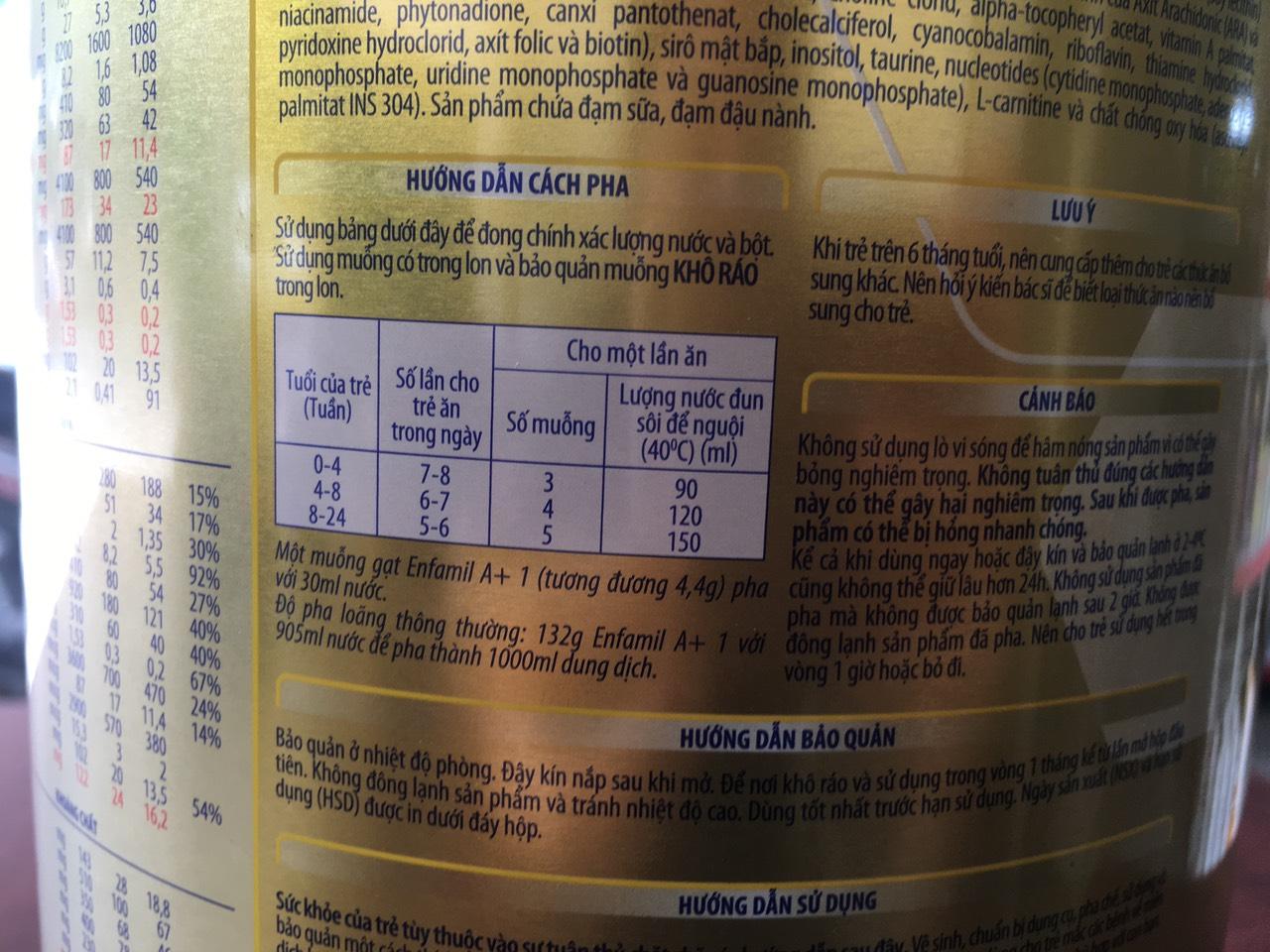 Enfamil A/1 MFGM (0-6 tháng) 1.7kg