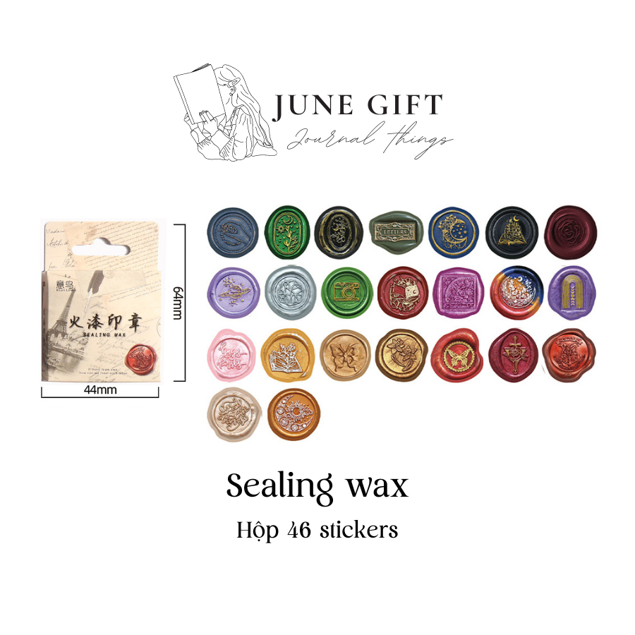 Hộp 46 sticker con dấu sáp vintage dán trang trí phong thư | Lazada.vn
