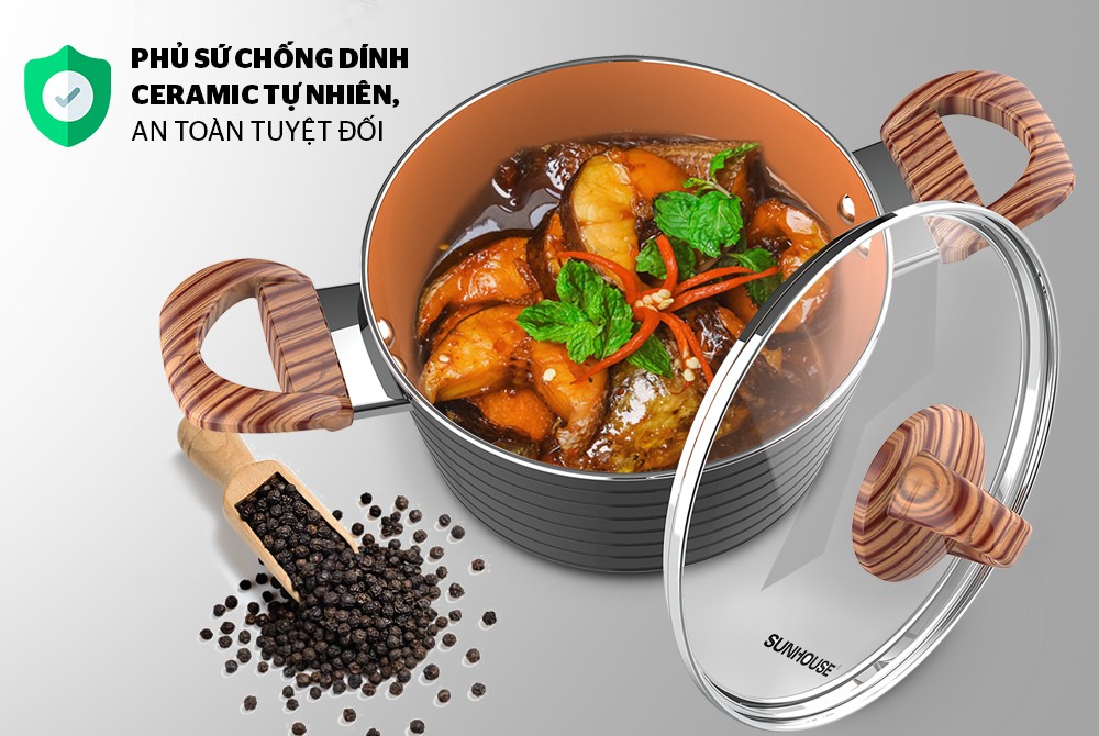 NỒI CERAMIC ĐÁY TỪ SUNHOUSE SHG2020MCA