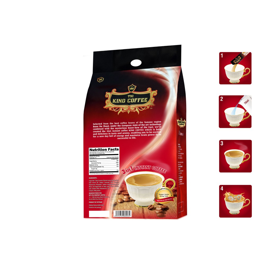 Cà Phê Hòa Tan 3In1 King Coffee- 88 gói * 16g