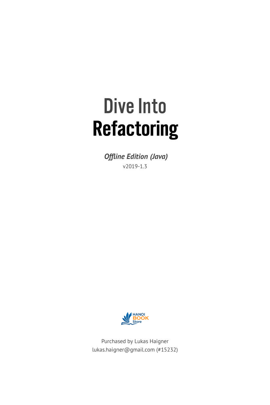 Dive Into Refactoring