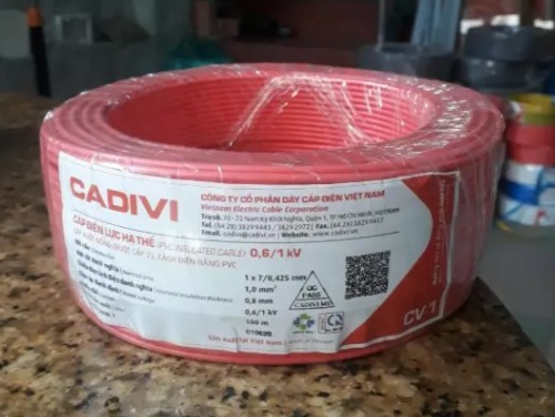 DÂY DIỆN ĐƠN 1.0 CADIVI CUỘN 100 MÉT