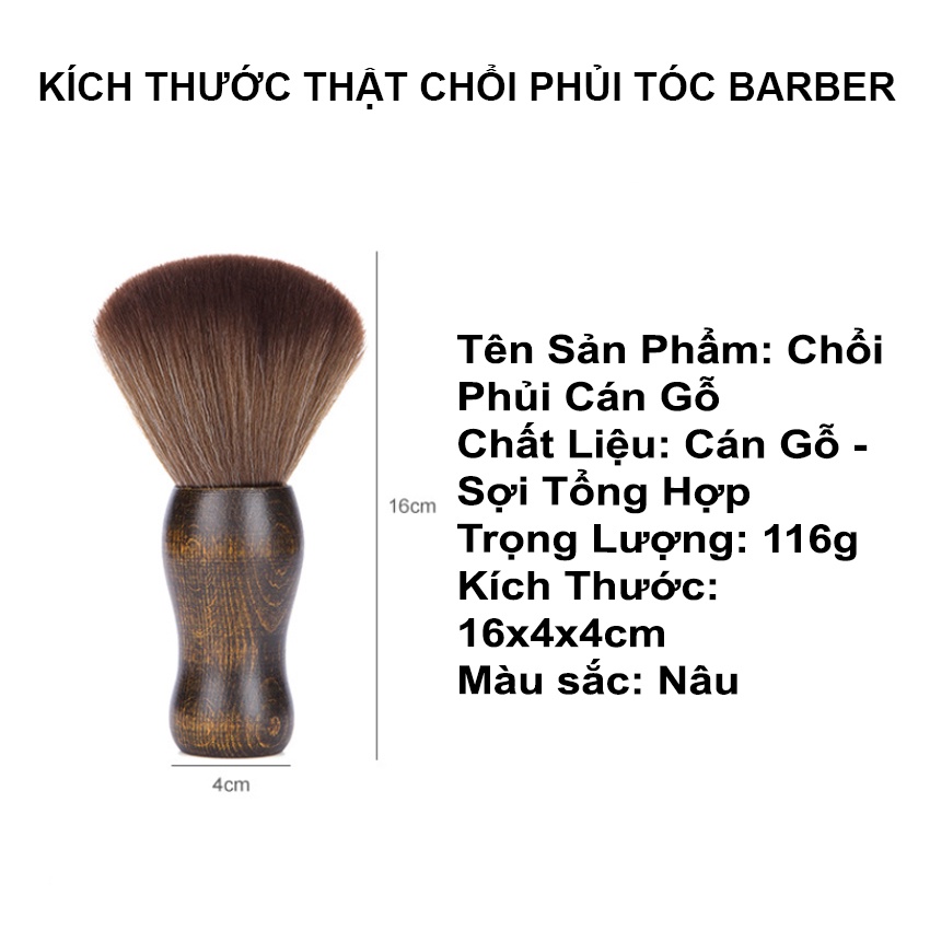 Chổi phủi tóc barber dùng phủi, làm sạch tóc dính trên cổ sau khi cắt,lông mềm không gây ngứa rát khó chịu