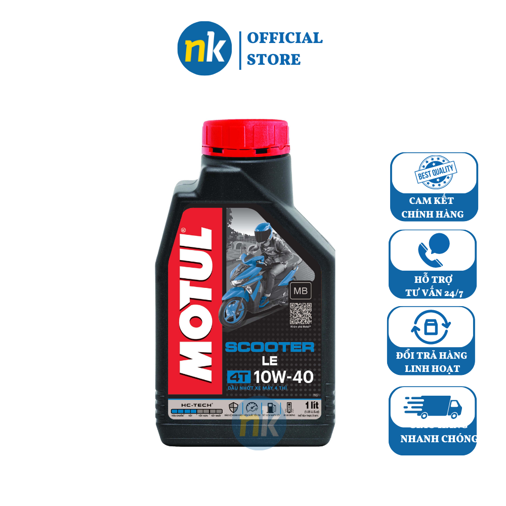 NHỚT XE MÁY TAY GA Cao Cấp MOTUL SCOOTER LE 10W40 1L& 800ml - dầu nhớt xe tay ga đời mới, xe ga cao cấp, cam kết chất lượng, uy tín