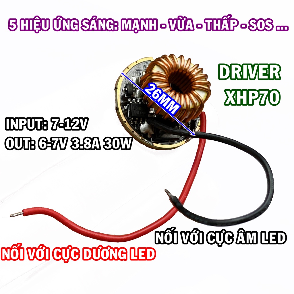 Module driver bóng đèn led XHP70 6V 30W