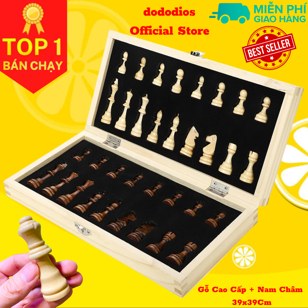 Bộ cờ vua gỗ nam châm cao cấp - chính hãng DoDoDios