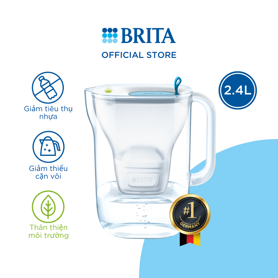 Brita Style Blue 2.4L Water Filter (with 1 Maxtra+ & Smartlight Filter Core Available) - Brand from Germany