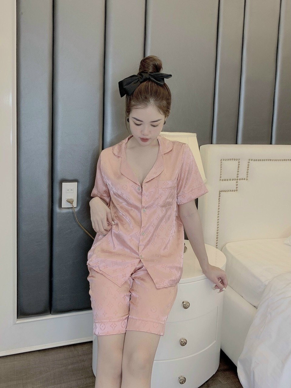 Bộ Đồ Ngủ - Đồ Mặc Nhà Gấm Cộc Lửng - Luala Pyjamas