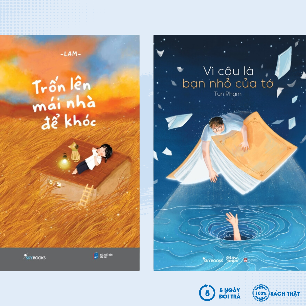 Sách - combo trốn lên mái nhà để khóc + vì cậu là bạn nhỏ của tớ - az - newshop