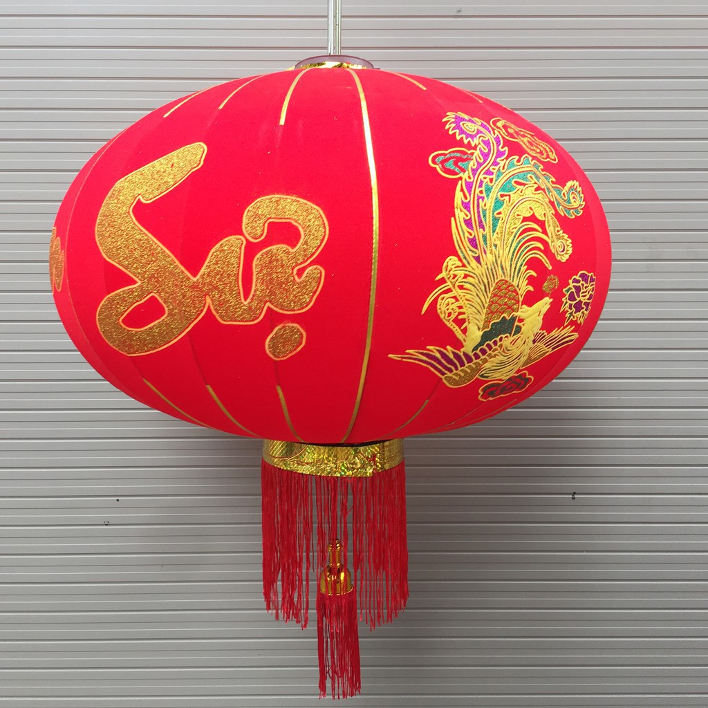 ĐÈN LỒNG VẢI NHUNG ĐỎ