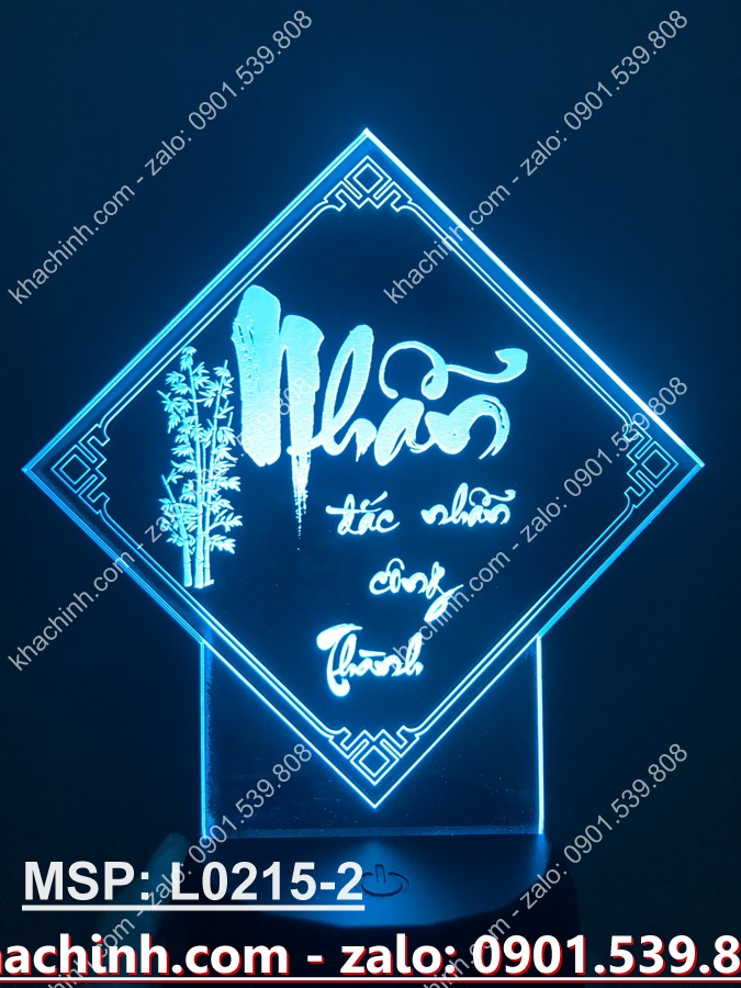 Đèn Led 3D trang trí Thư Pháp chữ NHẪN 01 – Qùa Tặng Độc Đáo, Đèn Trang Trí, Đèn Để Bàn, Đèn Phòng Ngủ, Thiết Kế Khắc Hình Theo Yêu Cầu