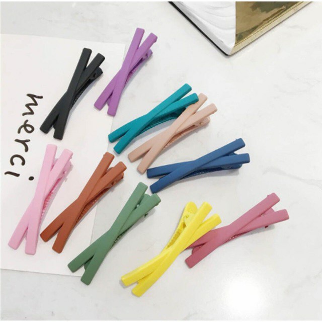Kẹp tóc nơ kẹp tóc chữ X mầu trơn