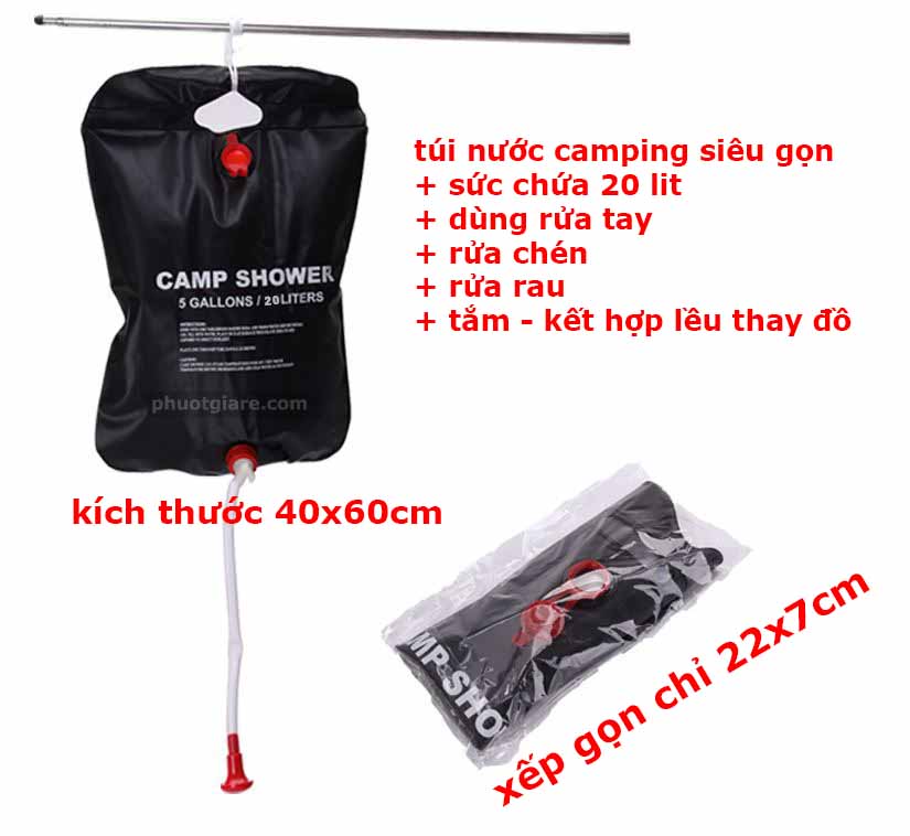 [HCM]Túi chứa nước camping siêu gọn 20 lít