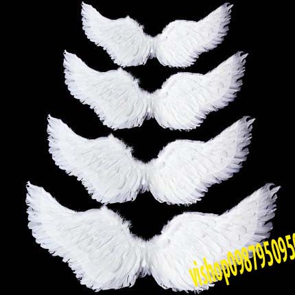-cosplay cánh thiên thần trắng và đen dây đeo