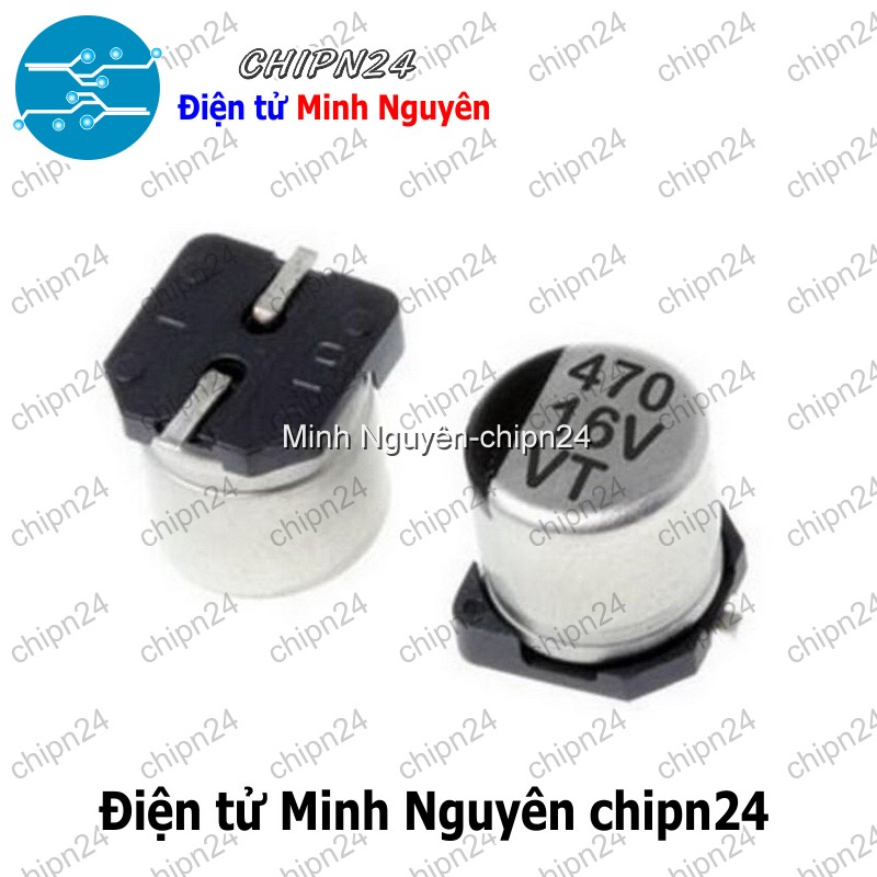 [5 con] (K292) Tụ nhôm 470uF 16V 8x10mm (SMD Dán) - HH004762