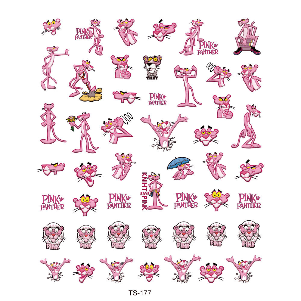 Sticker Lụa Nổi 5D | Báo Hồng | Hình Dán Móng Tay TS-177