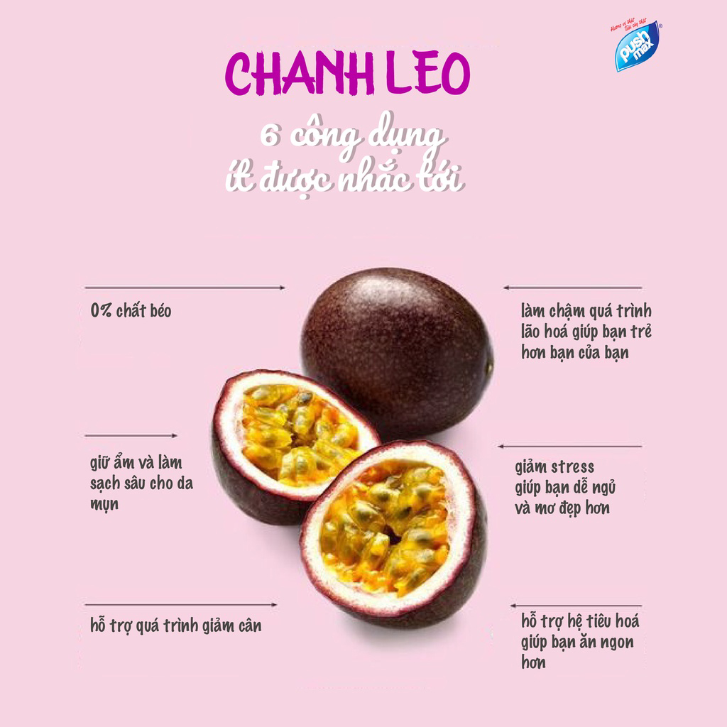 Thùng 24 Lon Nước Trái Cây Pushmax Chanh Leo (320ml x 24 Lon)