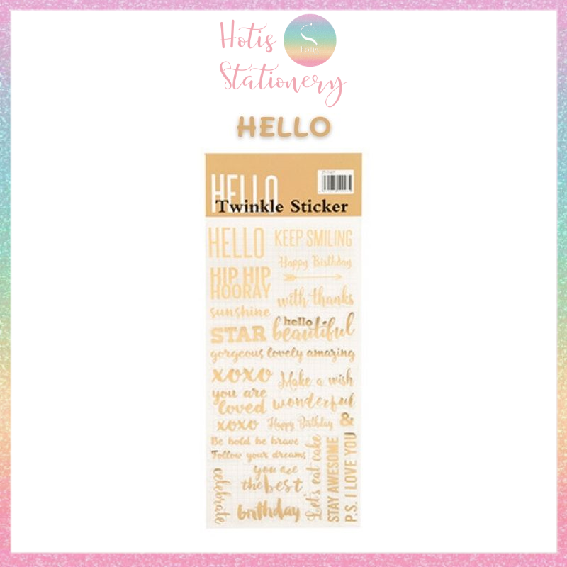 HOTIS Twinkle sticker vintage, nhãn dán ánh vàng lấp lánh, phong cách cổ điển