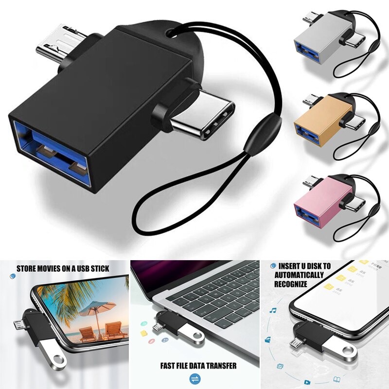 OTG USB 3.0 Type C Micro Android 2 In 1 Multifunction , Peripheral Connection With Android Phone Keyboard Mouse Handle OTG adapter cable