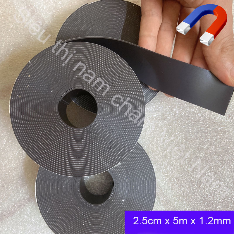 Cuộn nam châm dài 5M x 2.5CM x 1.2MM