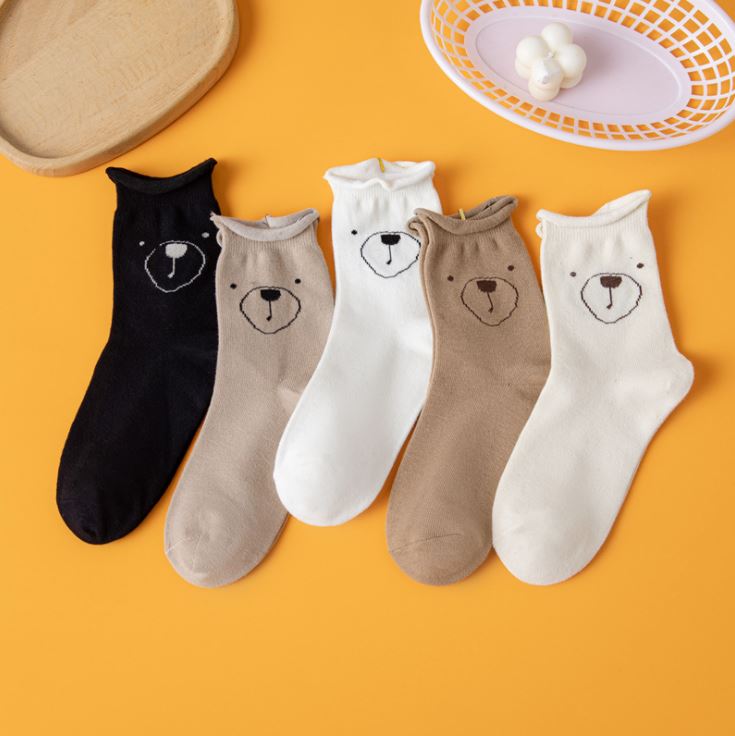 Set 5 Đôi Tất Vớ Cao Cổ Nữ Gấu Bear Siêu HOT