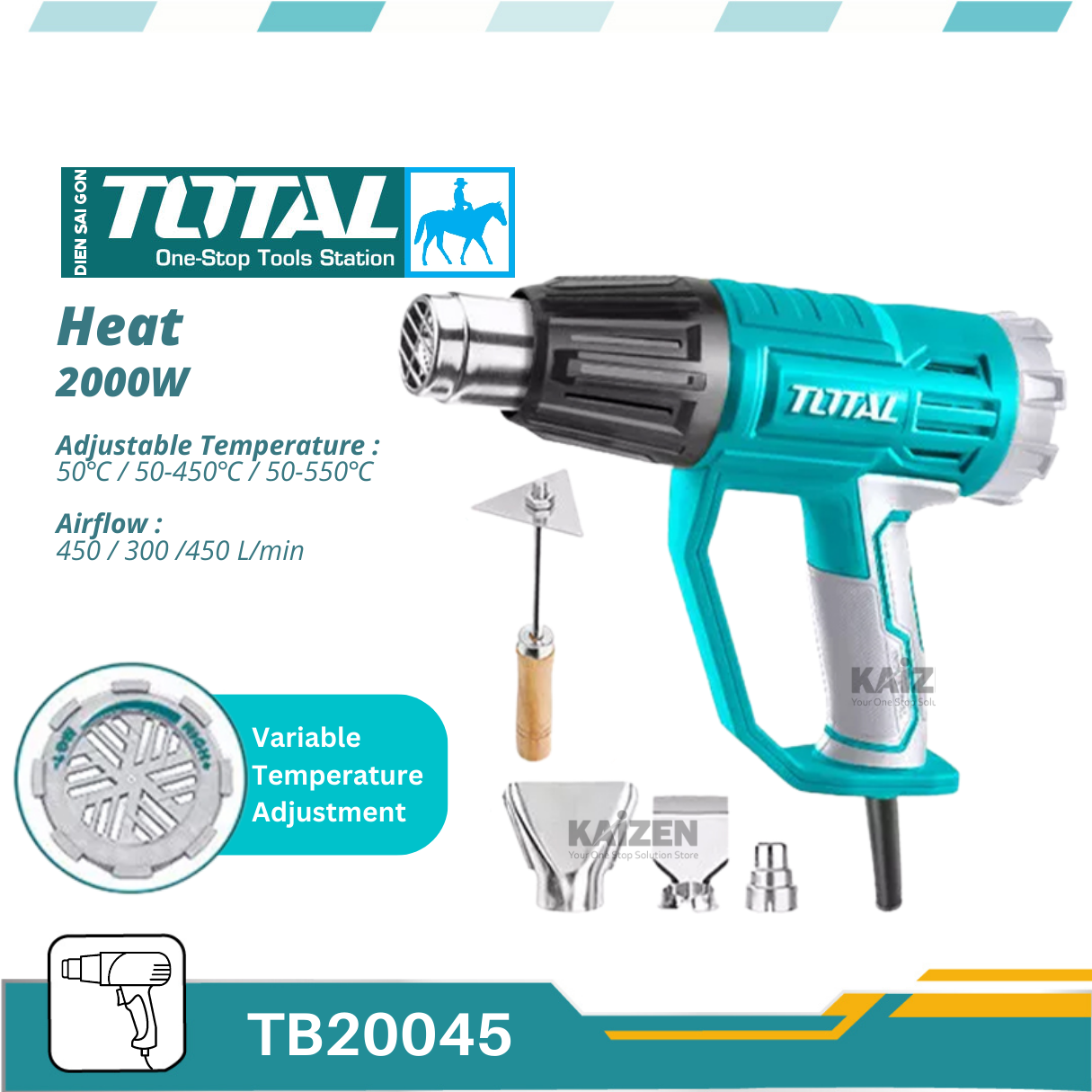 Máy Khò Nhiệt Máy Thổi Nhiệt Thổi Hơi Nóng 2000W INGCO HG200028