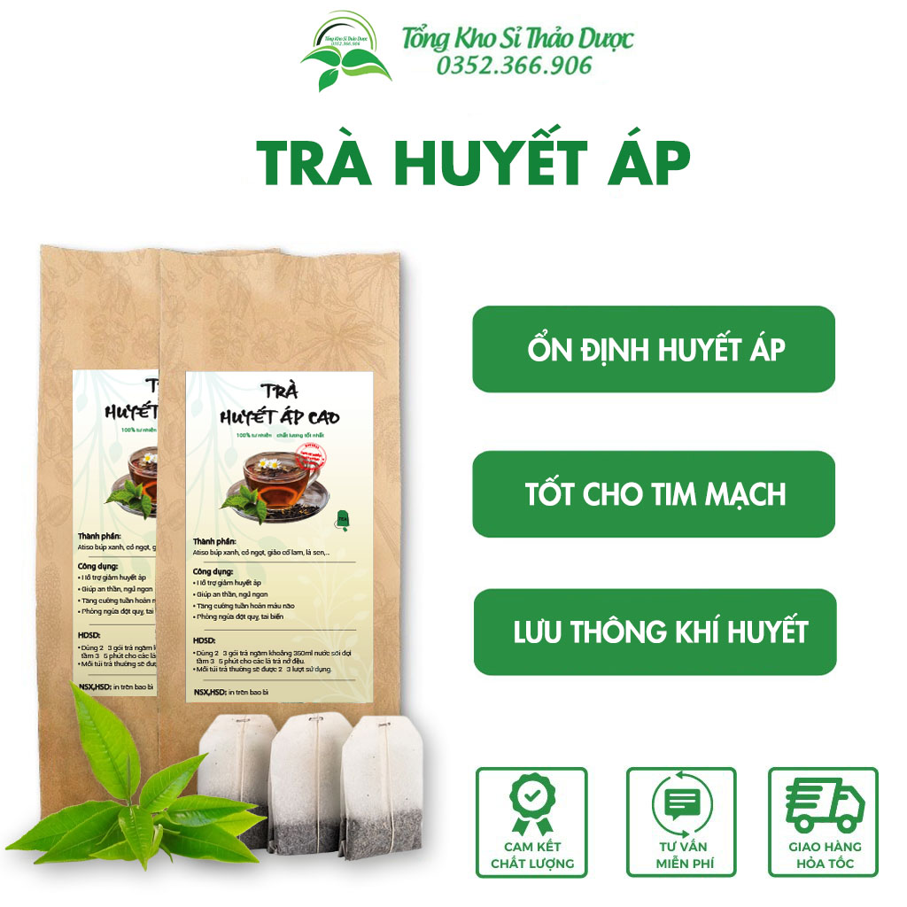 Trà hỗ trợ huyết áp an thần, tăng cường sức khỏe, phòng ngừa tim mạch - Tổng kho sỉ thảo dược