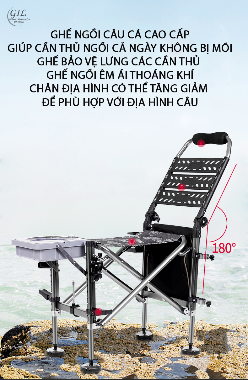 Ghế ngồi câu cá địa hình cao cấp 07