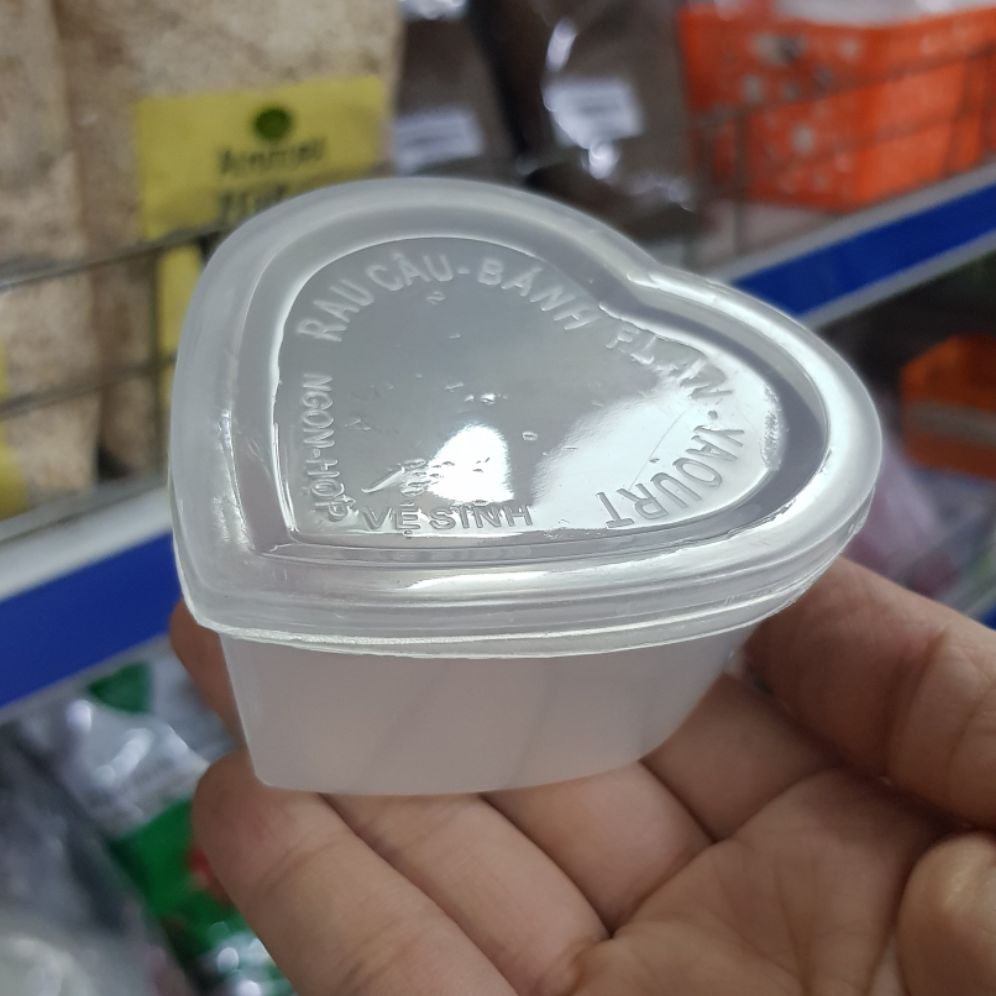 Set 10 hộp nhựa làm flan caramen tim