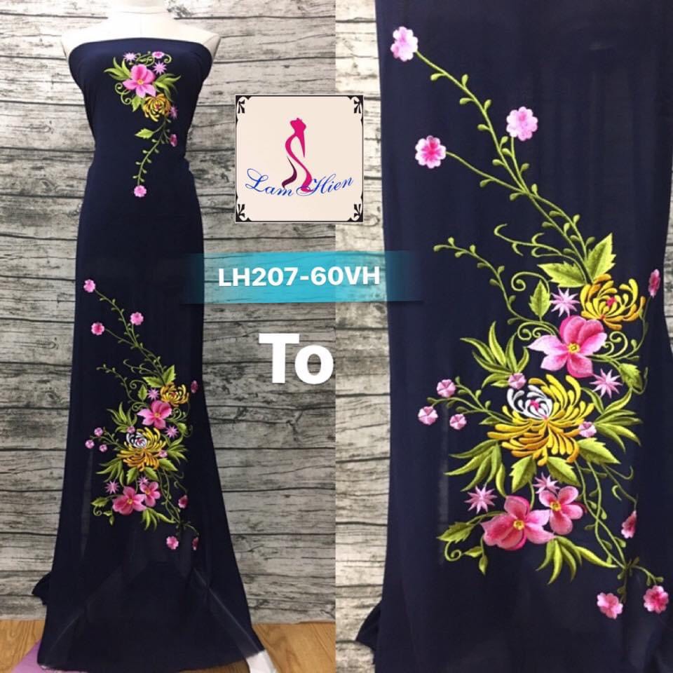 Vải áo dài thêu LH207