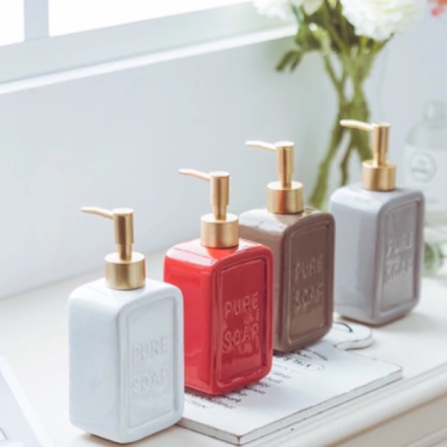 Bình đựng xà phòng, nước rửa tay bằng gốm sứ